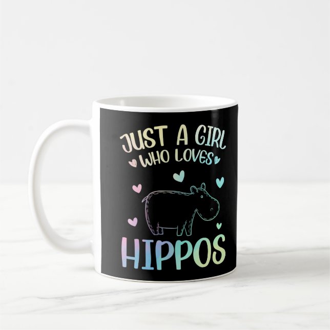 Just A Girl Who Loves Hippos Coffee Mug (Left)