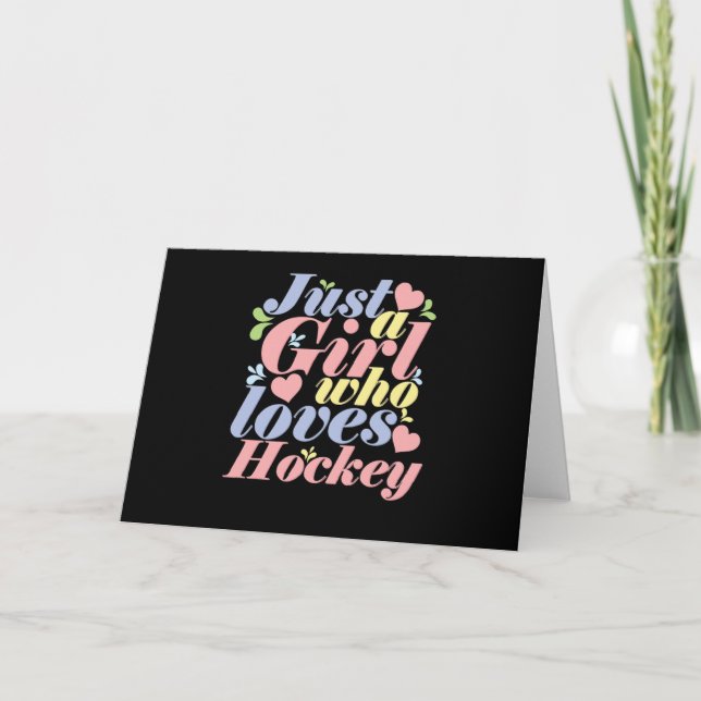 Just a Girl who loves Hockey Card (Front)