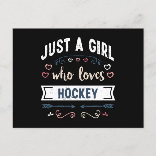 Just a Girl who loves Hockey Funny Gifts Postcard