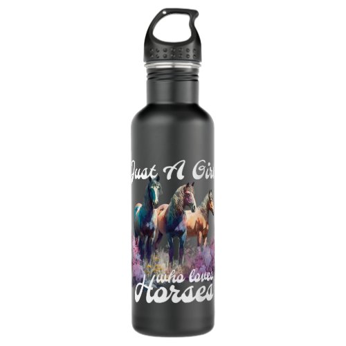 Just A Girl Who Loves Horses 2Horse Animal Lover H Stainless Steel Water Bottle
