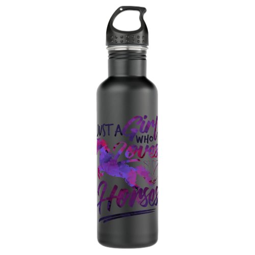 Just A Girl Who Loves Horses 3Riding Equestrian Stainless Steel Water Bottle