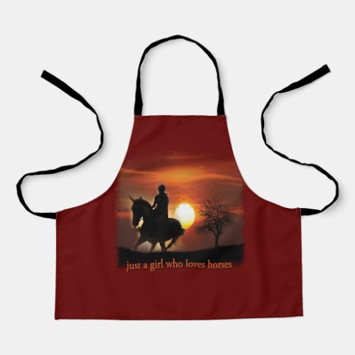 just a girl who loves horses apron