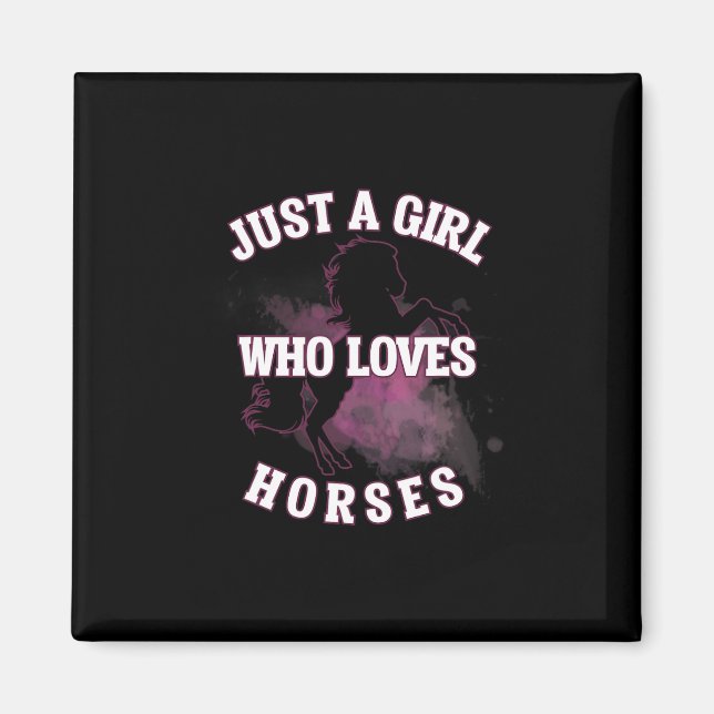 Just A Girl Who Loves Horses Athletic Ride T Shirt Magnet (Front)