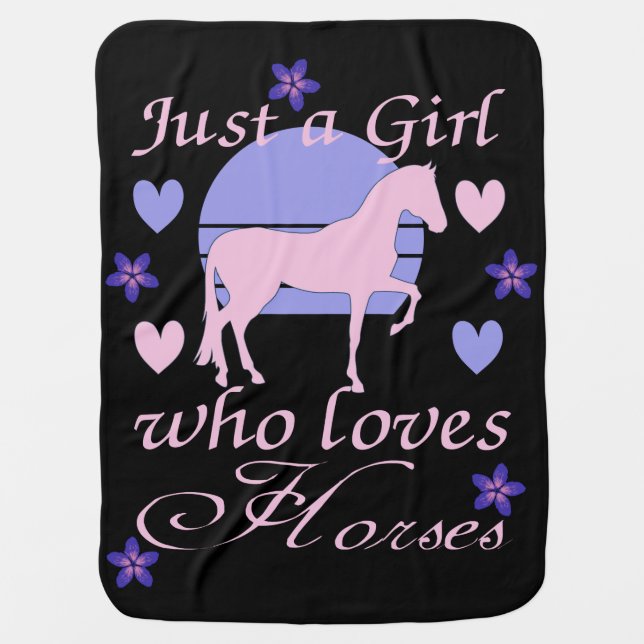 Just A Girl Who Loves Horses  Baby Blanket (Front)