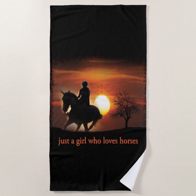 just a girl who loves horses beach towel (Front)