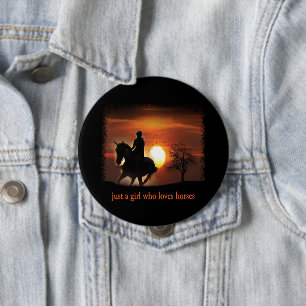 just a girl who loves horses button