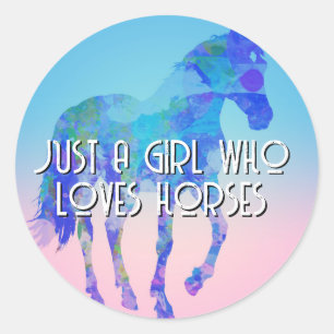 Just a girl who loves horses  classic round sticker