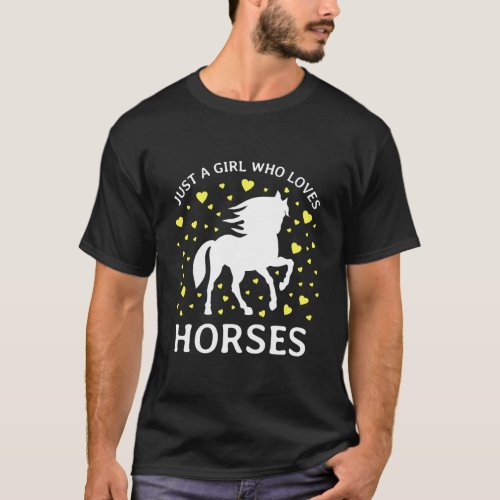 Just A Girl Who Loves Horses Cowgirl Horse Riding  T_Shirt
