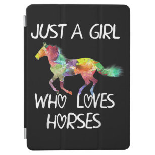 Just A Girl Who Loves Horses Cute Design Beautiful iPad Air Cover