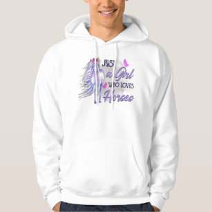 Just A Girl Who Loves Horses Cute Graphic Horse  Hoodie