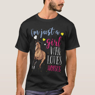 Just A Girl Who Loves Horses Cute Horse Riding fam T-Shirt