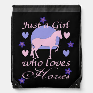 Just A Girl Who Loves Horses    Drawstring Bag