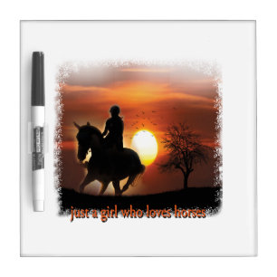 just a girl who loves horses dry erase board