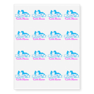 Just A Girl Who Loves Horses Equestrian Riding Temporary Tattoos