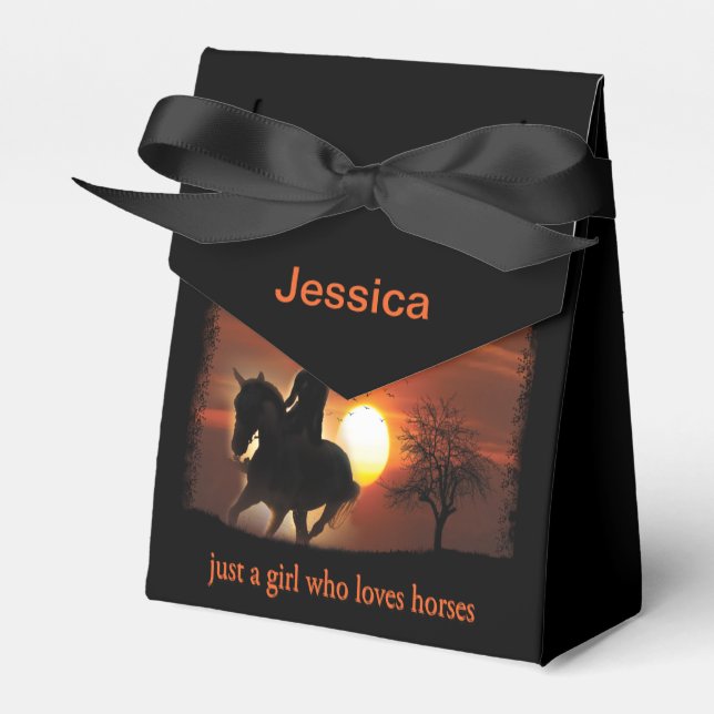 just a girl who loves horses favor boxes (Front Side)