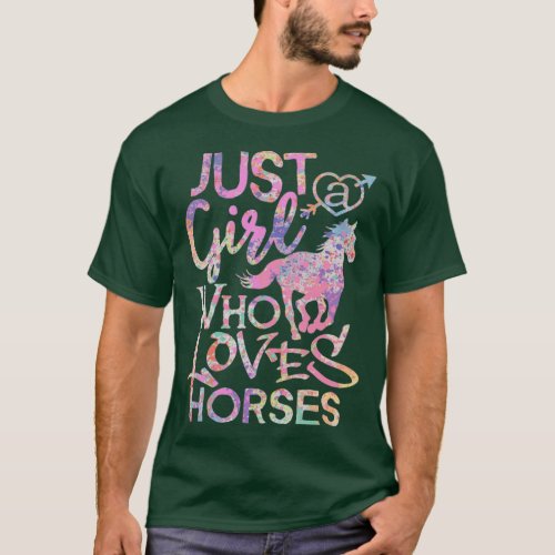 Just A Girl Who Loves Horses  Girl Gift  T_Shirt