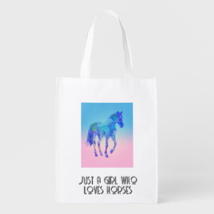 Just a girl who loves horses grocery bag