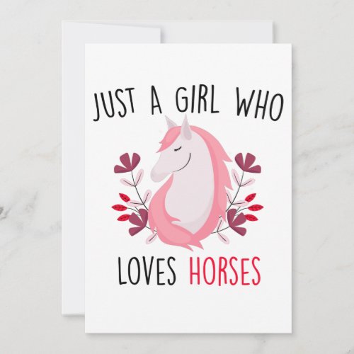 Just A Girl Who Loves Horses Holiday Card