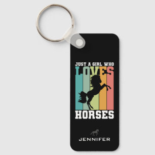 Just a girl who loves Horses Horse Girl Keychain
