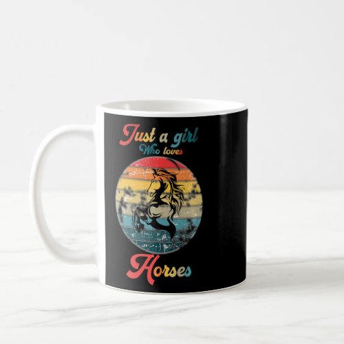 Just A Girl Who Loves Horses Horse Riding Vintage  Coffee Mug