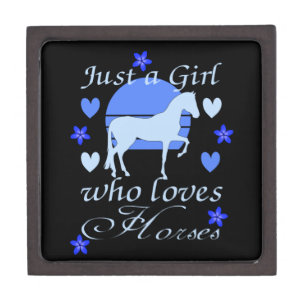 Just A Girl Who Loves Horses in Blue   Gift Box