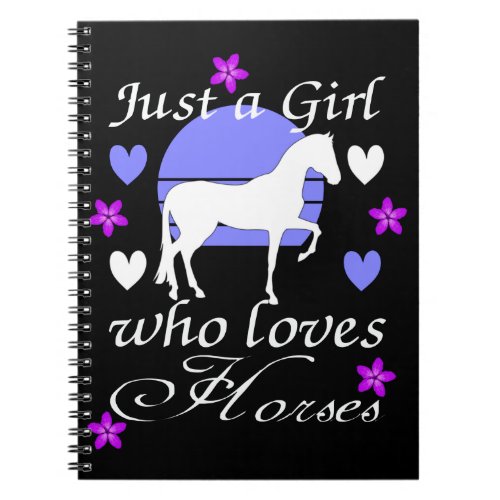 Just A Girl Who Loves Horses in Purple   Notebook