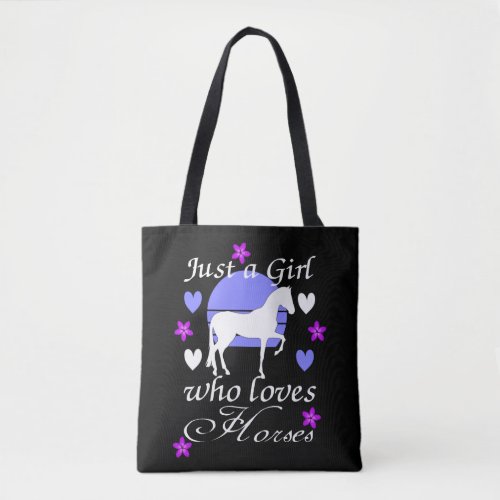 Just A Girl Who Loves Horses in Purple  Tote Bag