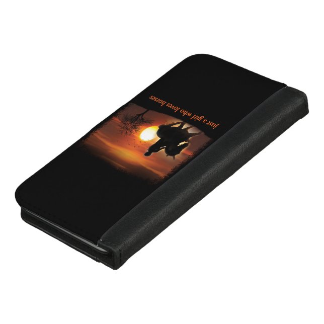 just a girl who loves horses iPhone wallet case (Top)