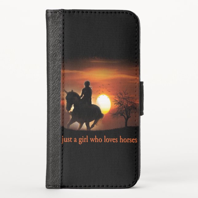 just a girl who loves horses iPhone wallet case (Front)