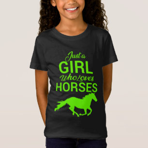 Just A Girl Who Loves Horses Neon  T-Shirt