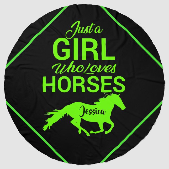 Just A Girl Who Loves Horses Personalized  Beach Towel (Front)