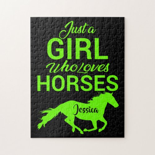 Just A Girl Who Loves Horses Personalized   Jigsaw Puzzle