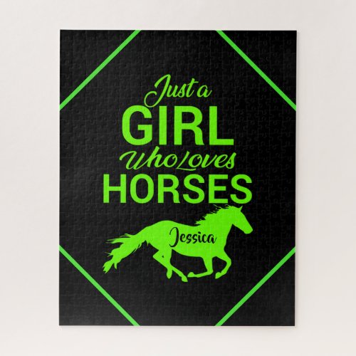 Just A Girl Who Loves Horses Personalized   Jigsaw Puzzle