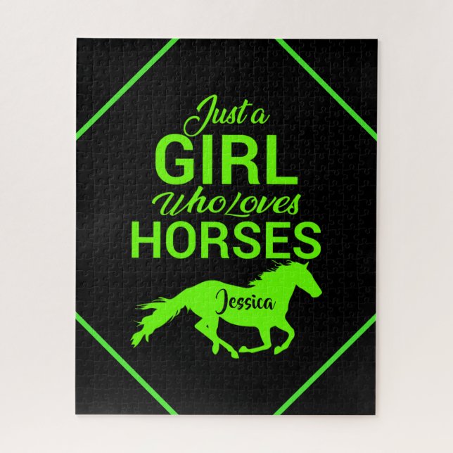 Just A Girl Who Loves Horses Personalized   Jigsaw Puzzle (Vertical)