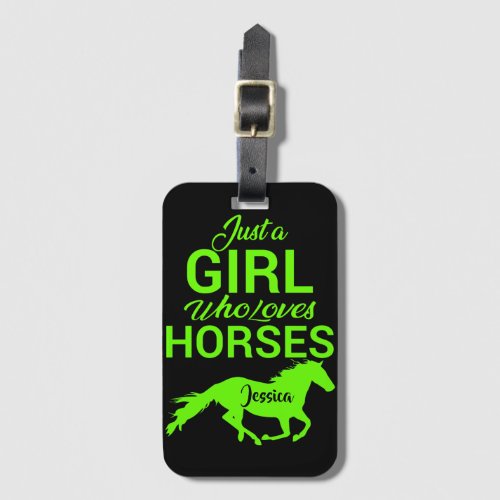 Just A Girl Who Loves Horses Personalized   Luggage Tag