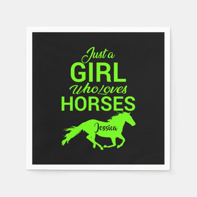 Just A Girl Who Loves Horses Personalized   Napkins (Front)