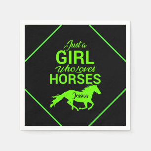 Just A Girl Who Loves Horses Personalized Napkins