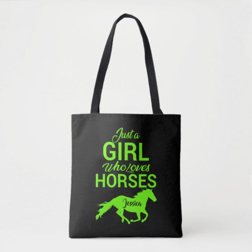 Just A Girl Who Loves Horses Personalized  Tote Bag