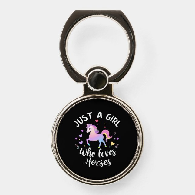 Just A Girl Who Loves Horses Phone Ring Stand (Front)