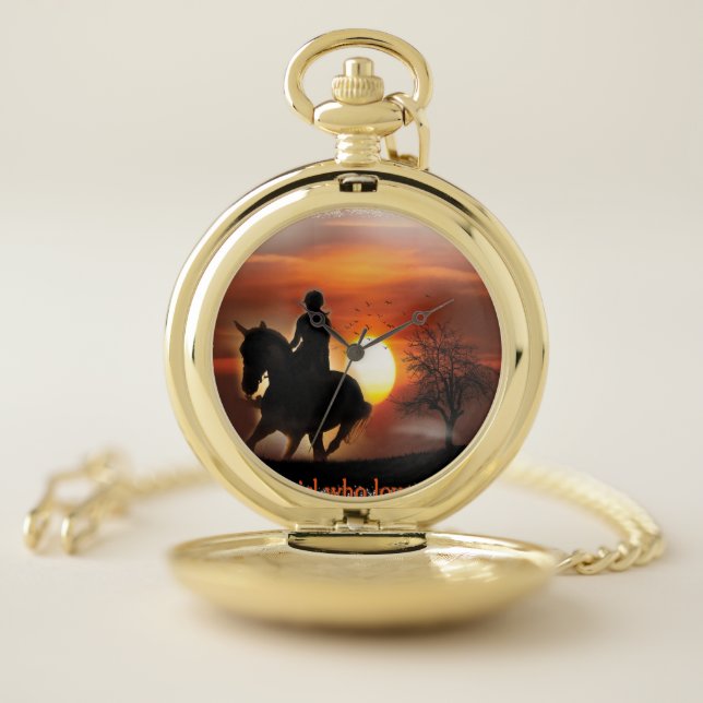 just a girl who loves horses pocket watch (Inside)