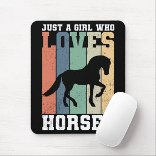 Just a girl who loves Horses Retro Vintage Horse Mouse Pad