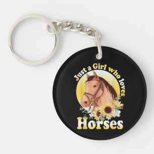 Just A Girl Who Loves Horses Riding Girls Keychain