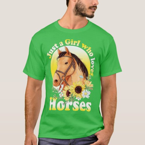 Just A Girl Who Loves Horses _ Riding Girls  T_Shirt