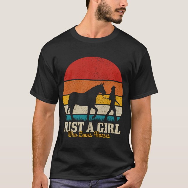 Just A Girl Who Loves Horses Riding Horse Gifts Fo T-Shirt (Front)