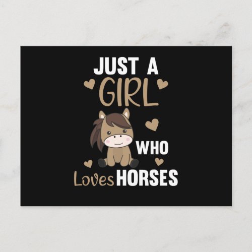 Just A Girl Who Loves Horses Sweet Horse Postcard