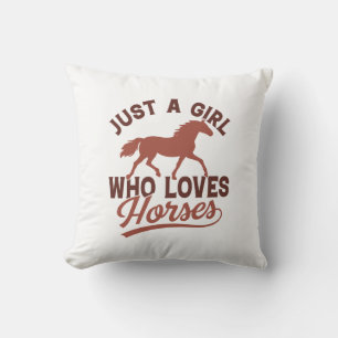 Just A Girl Who Loves Horses Throw Pillow