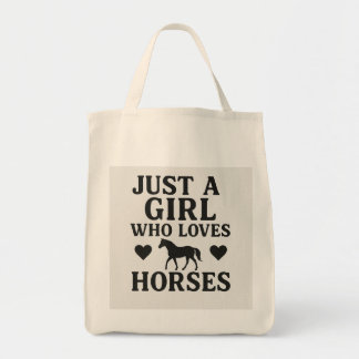 Just a Girl Who Loves Horses Tote Bag – Equestrian