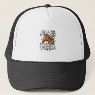Just A Girl Who Loves Horses Vintage Horse Design Trucker Hat