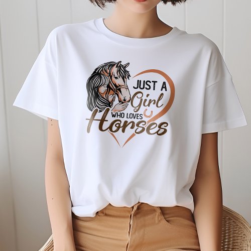 Just A Girl Who Loves Horses Vintage Horse Women T_Shirt