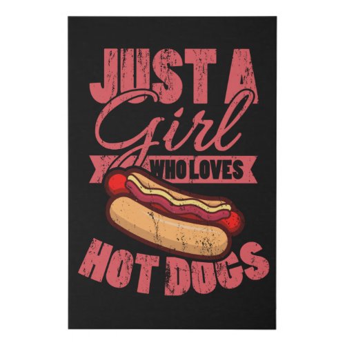 Just A Girl Who Loves Hot Dogs Hot Dog Eating Faux Canvas Print